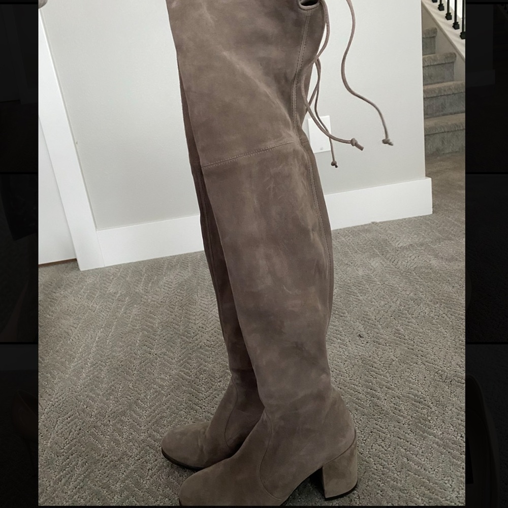 Stuart Weizmann Suede Thigh-High Boots